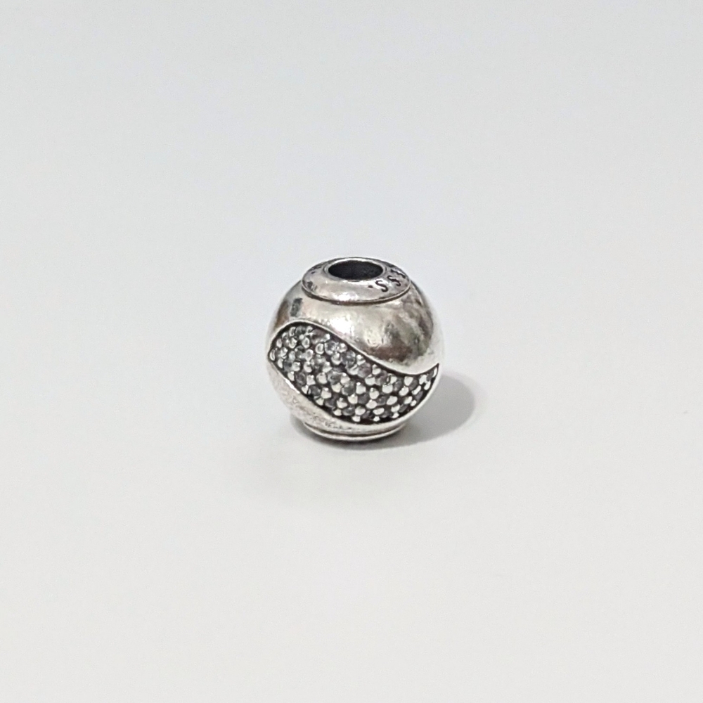 PANDORA Essence STERLING SILVER Bracelet CHARM Bead HAPPINESS 925 ALE